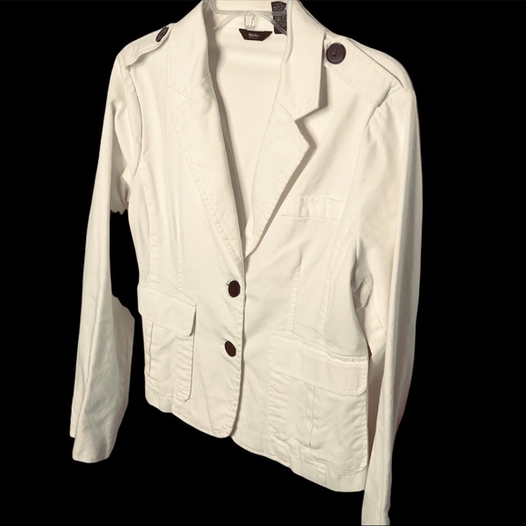 Mossimo Vintage women’s white military style shoulder blazer jacket size L - Picture 3 of 12